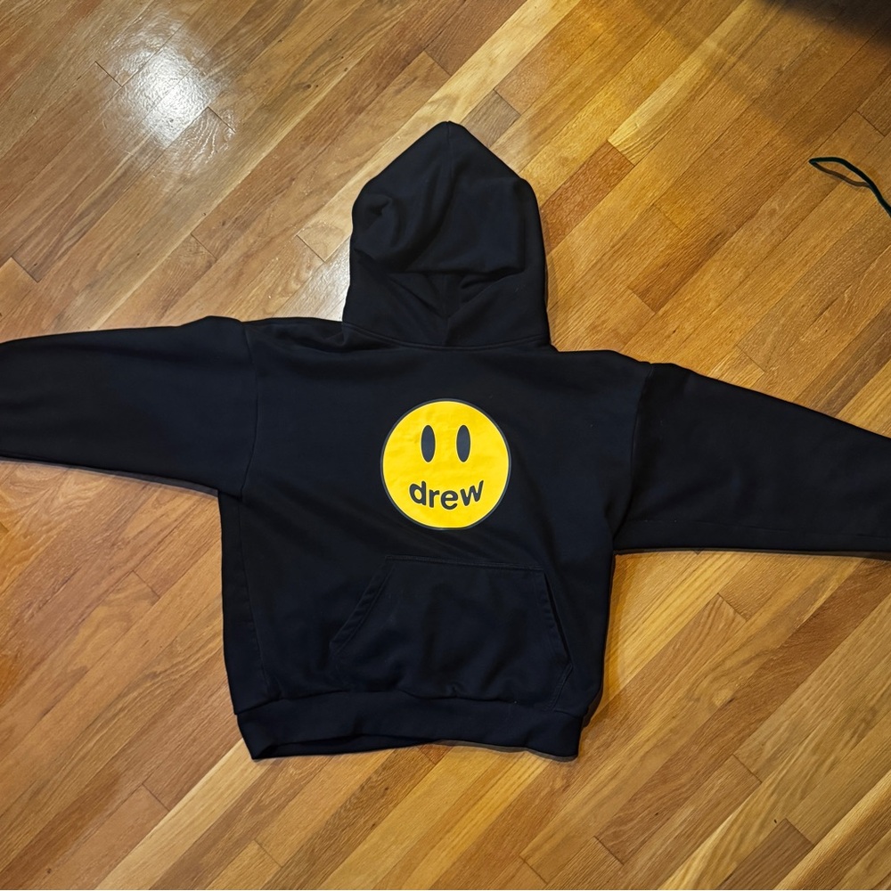 Drew House Black Hoodie with Yellow Logo